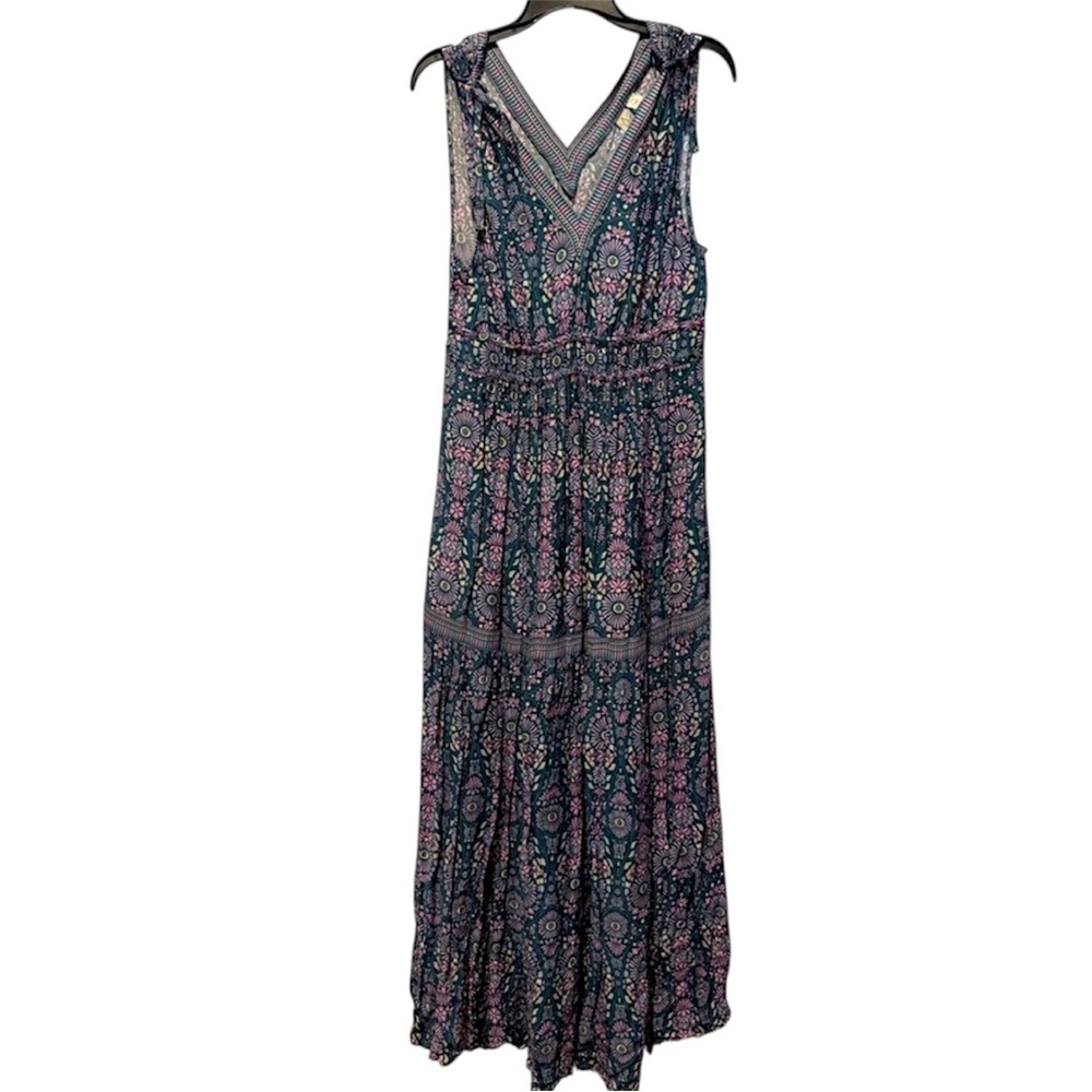 Joie Bohemian floral print maxi dress with shoulder ties Small